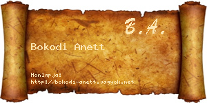 Bokodi Anett névjegykártya
