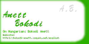 anett bokodi business card